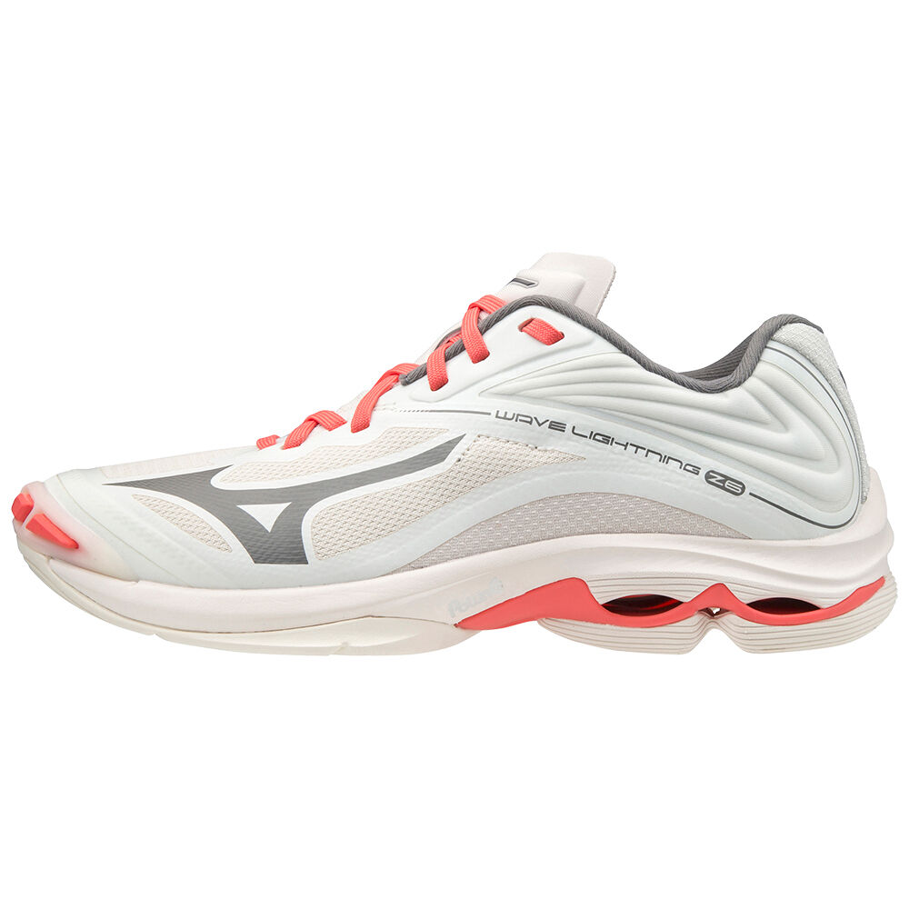 Mizuno Wave Lightning Z6 - Bayan Voleybol Ayakkabısı - Beyaz/Mercan Türkiye (LRPBDK-290)